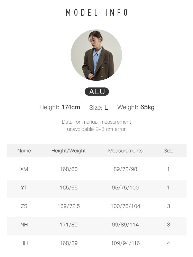 DUSHU Vintage Style Woolen Coat