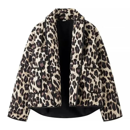 Y2K TRAF Leopard Print Coat